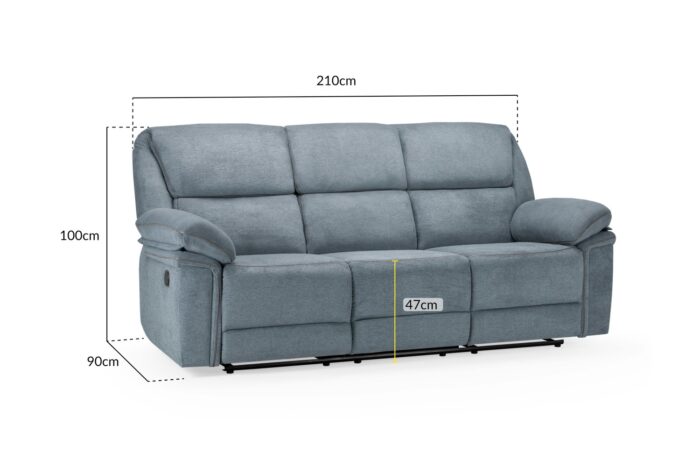 3 seater recliner sofa grey