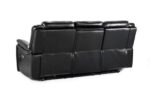 3 seater galaxy black air leather sofa